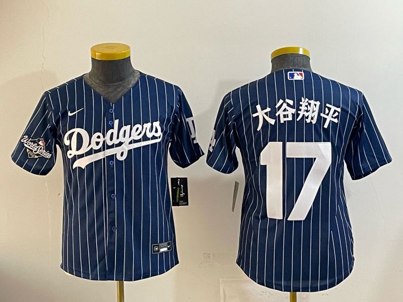 Youth Nike 2026 Los Angeles Dodgers #17 Ohtani  Blue Stripe Game MLB Jersey 12081->youth mlb jersey->Youth Jersey